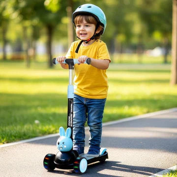 R for Rabbit Road Runner Bunny Kick Scooter - Black Blue