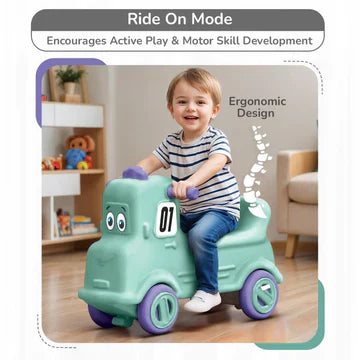 3-in-1 Baby Ride-On Rocker & Balance Board - Mint Green Purple