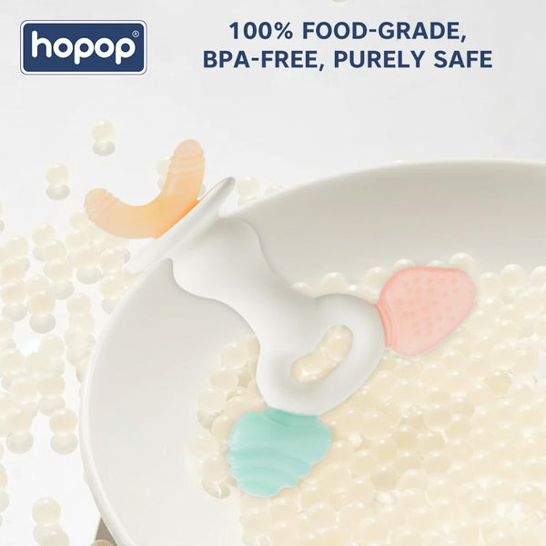 Hopop Easy Grip Multi-Textured Silicone Teether