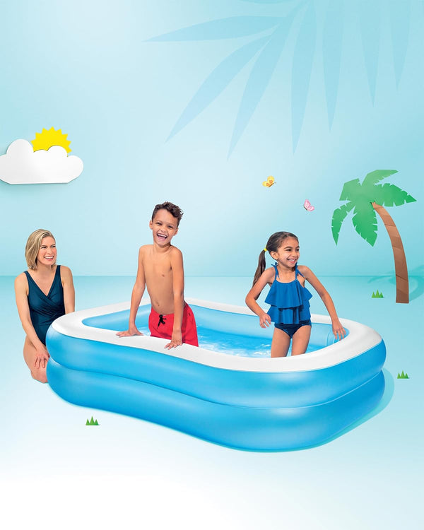 Bestway Family Inflatable Swimming Pool – Large 2-Ring Blue