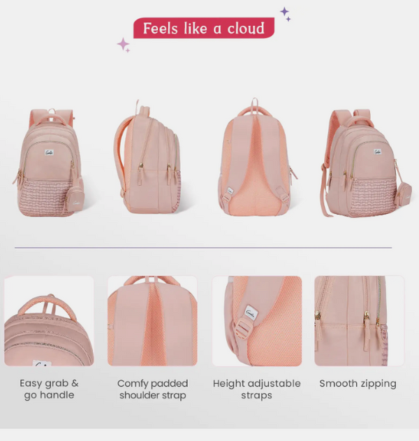 Genie Jewel School Backpack - Beige (JEWEL 17 SB)