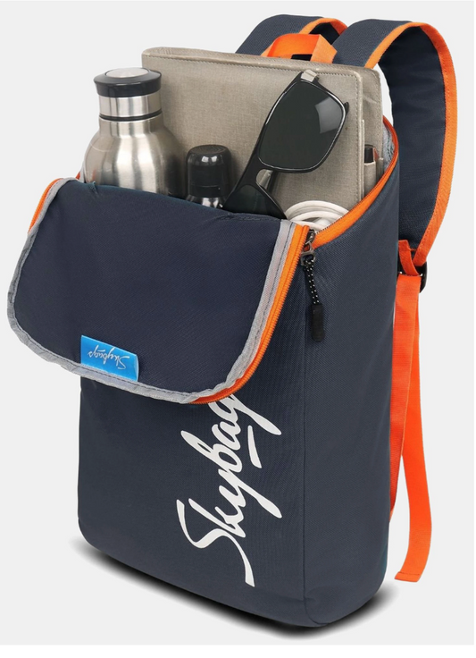 Skybags Klik Daypack 01 Backpack – Grey (Green & Orange)