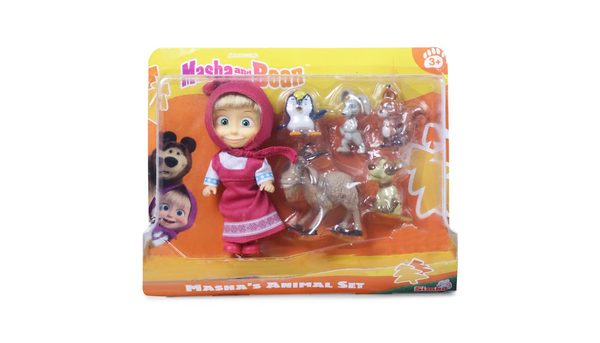Masha and the Bear – Masha's Animal Set with 6 Animal Figures