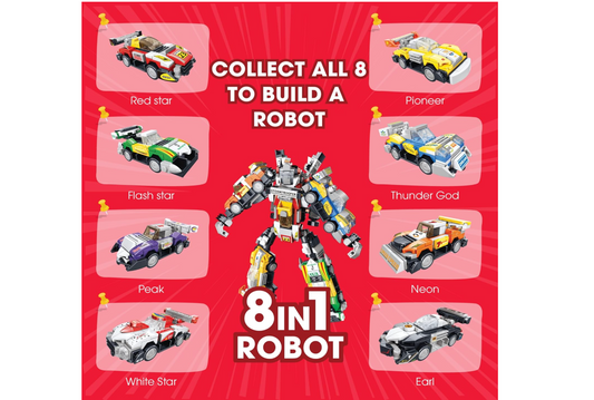 Learn About Speed – Build Your Own Race Car | 8-in-1 Robot Kit (7+ Years)