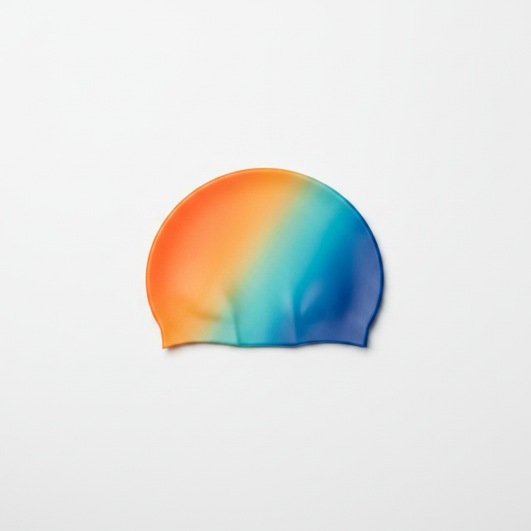 Swim Cap - Orange Blue Generated