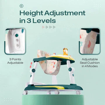 2-in-1 Baby Walker & Rocking Walker - Green Yellow