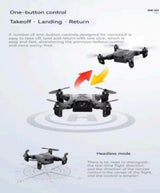 Mini Convenient Drone - Foldable RC Quadcopter with HD Camera