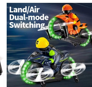 2-in-1 Flying Motorcycle Drone - Land & Air Dual Mode RC Stunt Bike