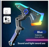 Shadow Sword Axe 2-in-1 - Sound & Light Interstellar Battle Blade with Mist Effect