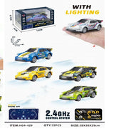 Mini RC Racing Car HG4-429 - 1:64 Scale with LED Lights & 2.4GHz App Control
