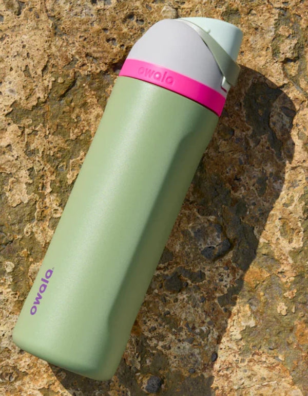 Owala FreeSip Insulated Stainless Steel Water Bottle - Sage Green/Pink
