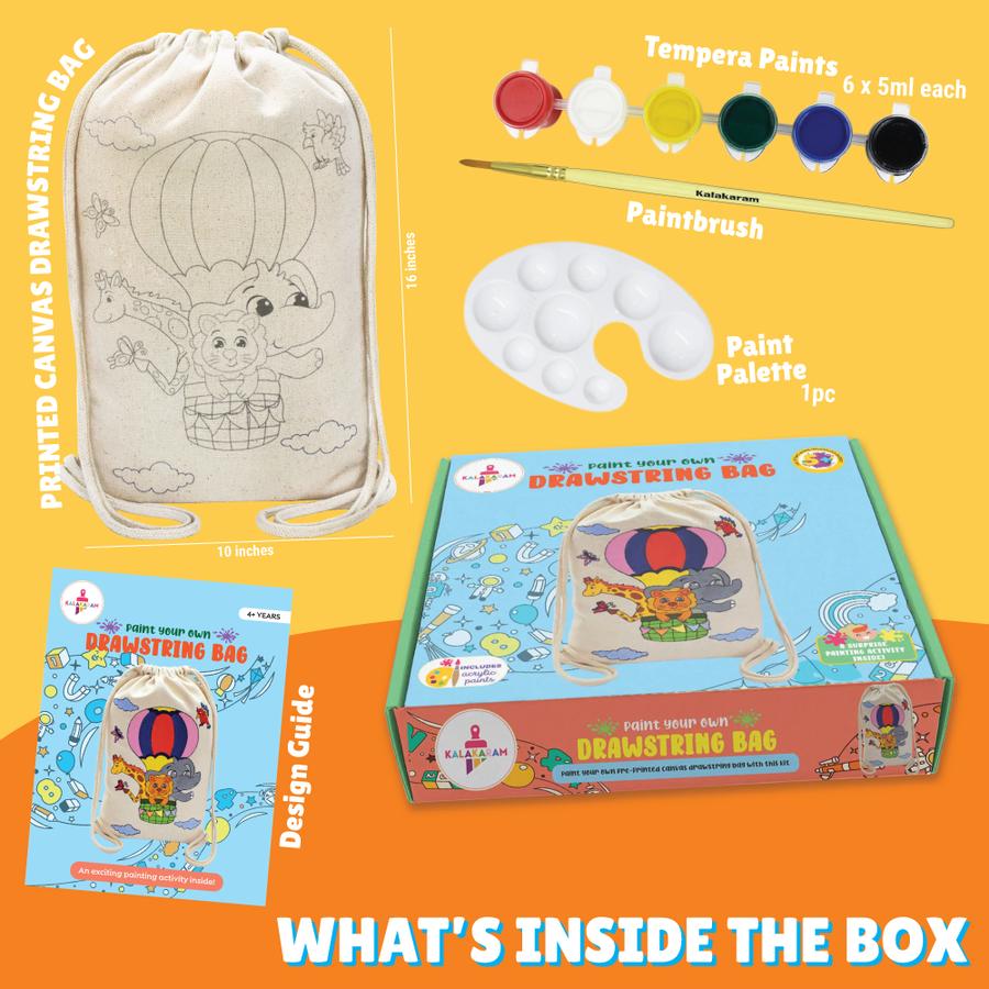 Paint Your Own Drawstring Bag Kit by Kalakaram