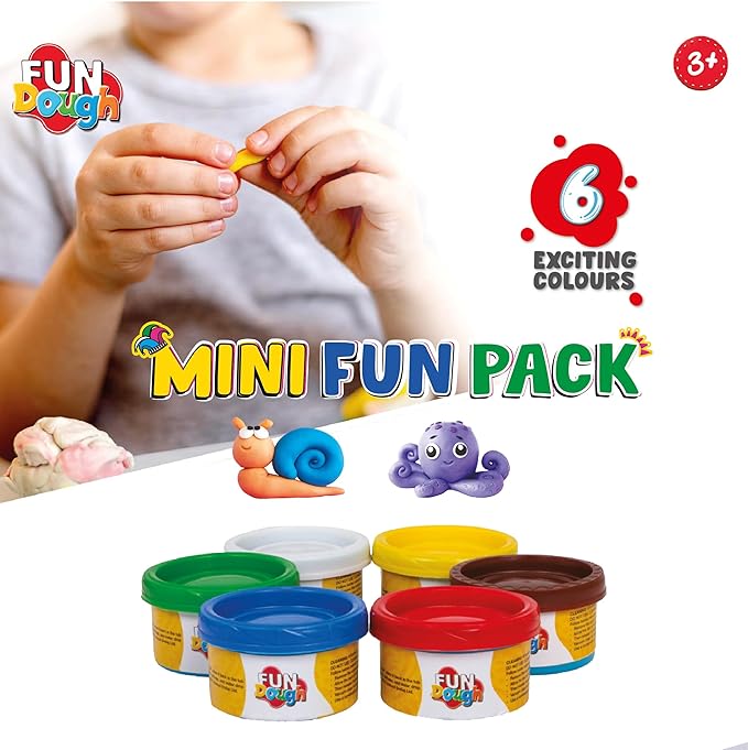 Funskool Fun Doh Mini Fun Pack - 6 Colours (25g Each)
