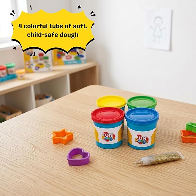 Funskool Fun Doh Jumbo Pack - 4 Exciting Colours (250g Each)