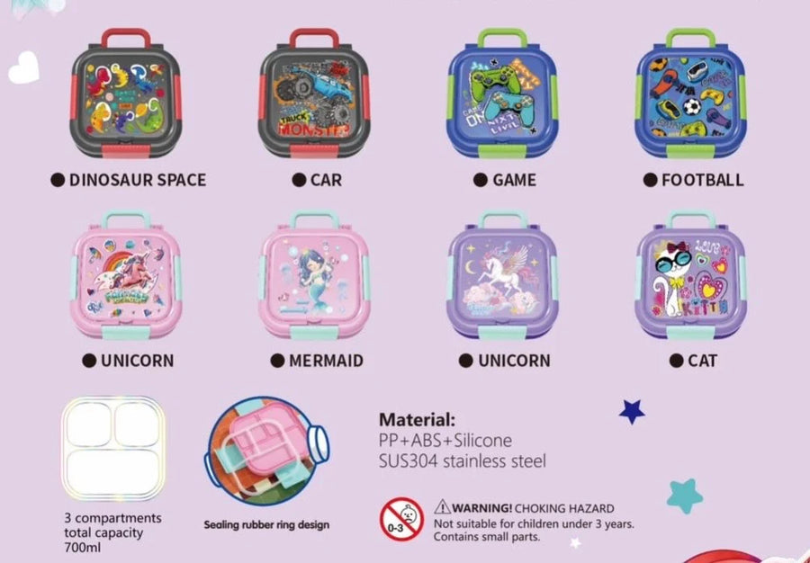 Cute Kitty Lunch Box - Purple BPA Free Kids Lunch Box