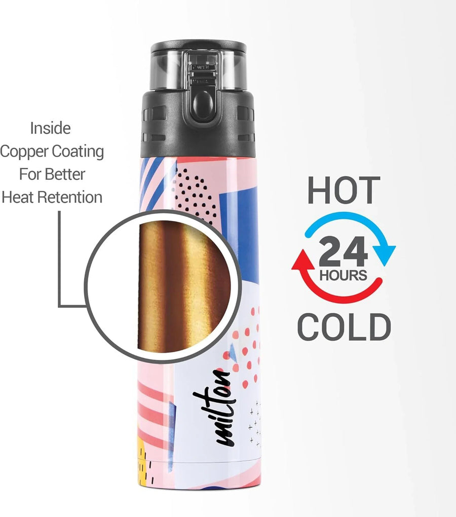 MILTON Artesia Thermosteel Insulated Water Bottle, Home | Kitchen | Hiking 500 ml Water Bottle (Set of 1, White)