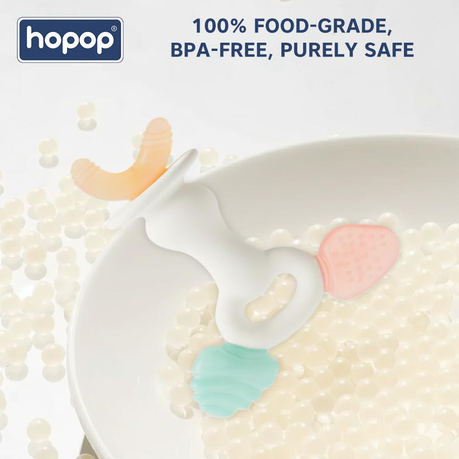 Hopop Easy Grip Multi-Textured Silicone Teether