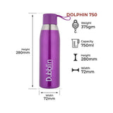 Dubblin Dolphin 750 Vacuum Insulated Steel Water Bottle 750ml