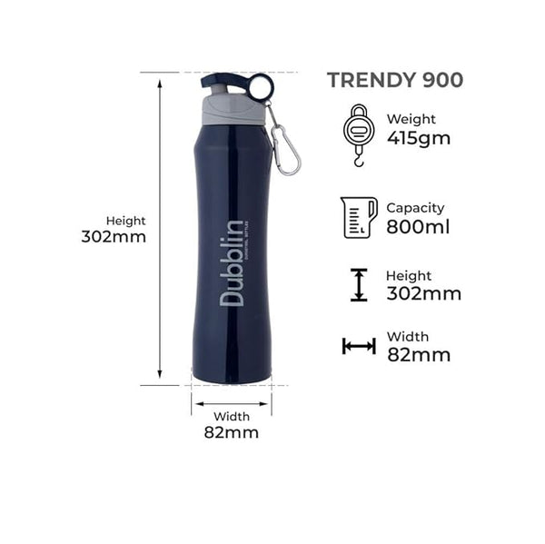 Dubblin Trendy 900 Vacuum Insulated Steel Water Bottle 800ml