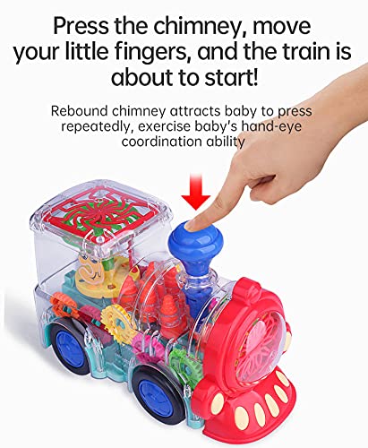 Bump and Go Transparent Gear Train Toy with Lights & Music