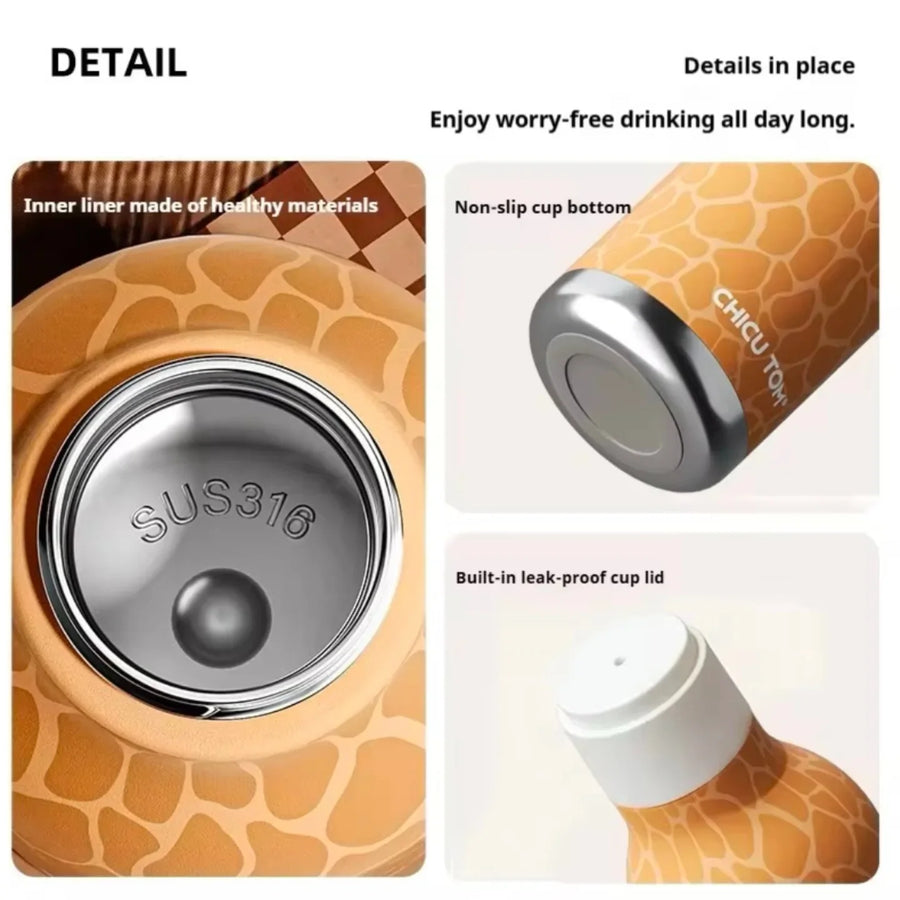 Chicu Tom Cow Water Bottle - Marble surface