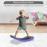 3-in-1 Baby Ride-On Rocker & Balance Board - Mint Green Purple