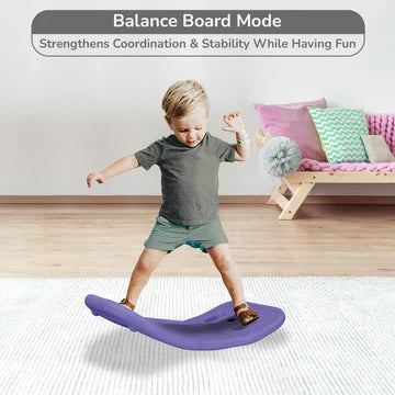 3-in-1 Baby Ride-On Rocker & Balance Board - Mint Green Purple