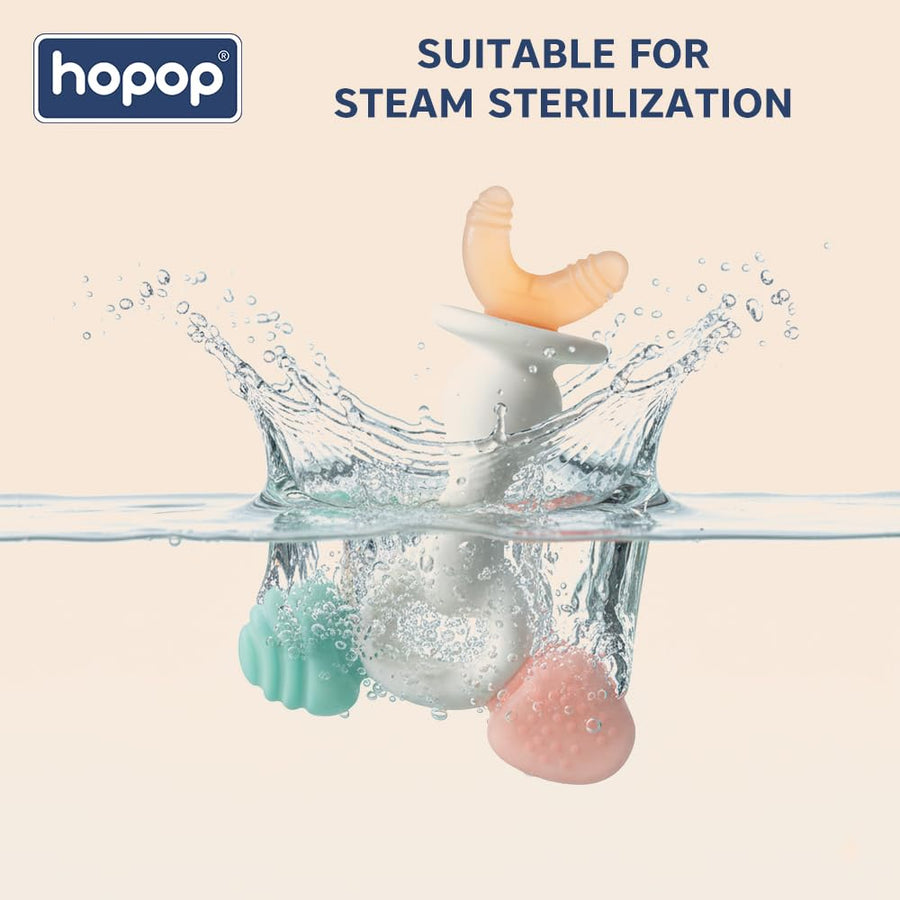 Hopop Easy Grip Multi-Textured Silicone Teether