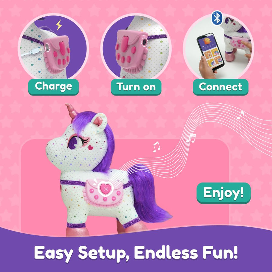 PlayShifu ZeeZee Smart Unicorn Toy - Interactive Storyteller with 100+ Stories, Rhymes & Songs