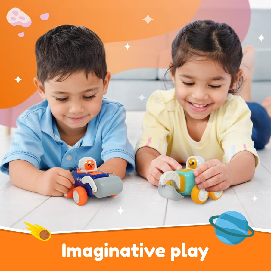 Bloomingo Astro Diggers Push & Go Cars – No Battery Toy for Kids 3+