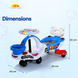 Toyzone Eco Avengers Magic Car – Swing Ride-On with Music & LED Lights for Kids