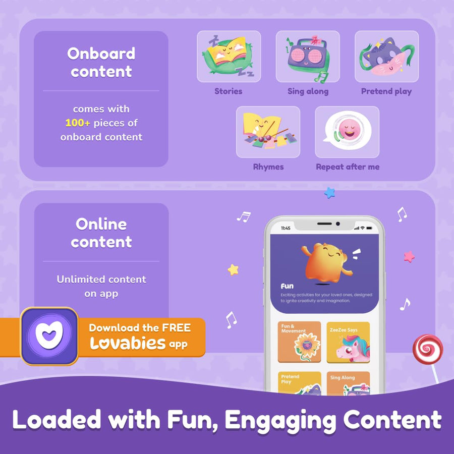 PlayShifu ZeeZee Smart Unicorn Toy - Interactive Storyteller with 100+ Stories, Rhymes & Songs
