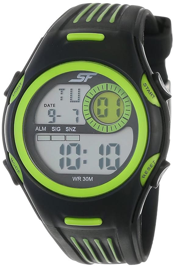 SF by Sonata Digital Sports Watch – Black & Green