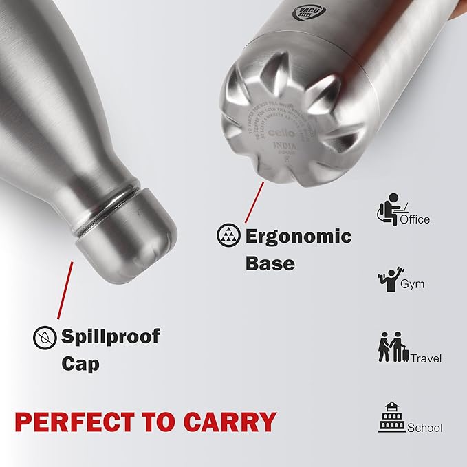 Cello Swift 500 Vacu Steel Vacuum Insulated Water Bottle 500ml
