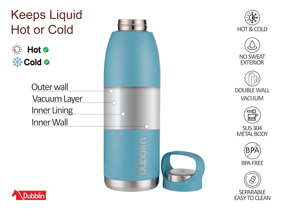 Dublin Hiker 1000 ML Insulated Water Bottle with Flip Lid