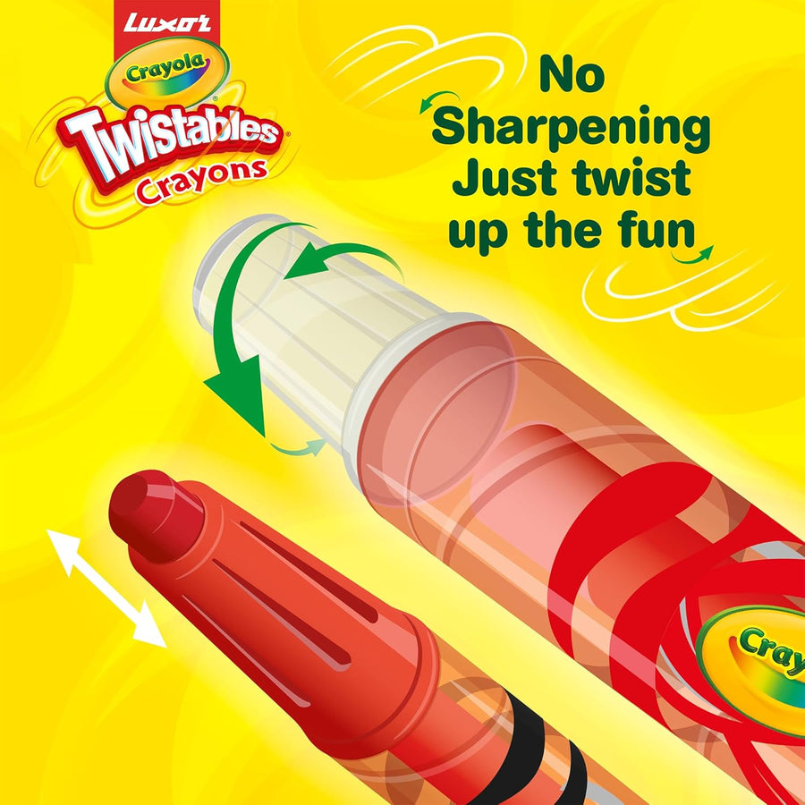 Luxor Crayola Twistables Crayons – 8 Brilliant Colors, No Sharpening!