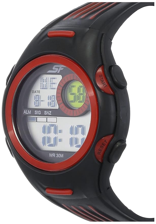 SF by Sonata Digital Sports Watch – Black & Red