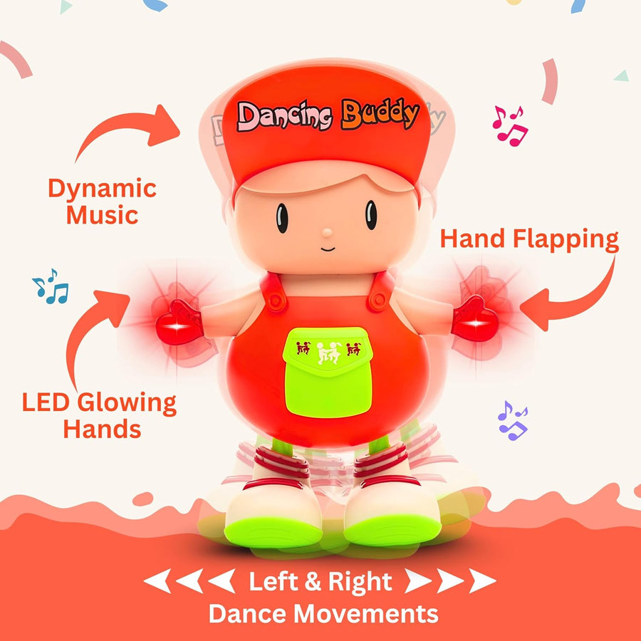 Dancing Buddy Electric Dancing Toy with LED Glowing Hands, Dynamic Music & Hand Flapping