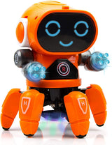 Bot Robot Pioneer Colorful Lights and Music All Direction Movement Dancing Robot Toys for Boys and Girls (Orange)