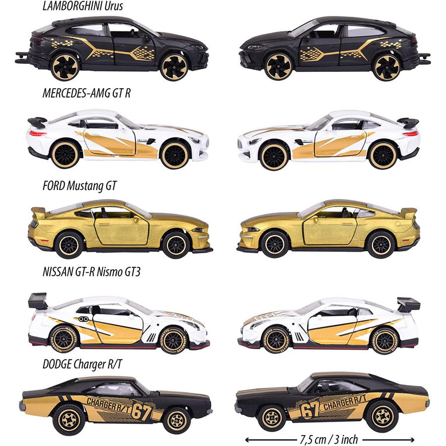 Majorette Limited Edition Gold & Black 5-Pack Die-Cast Cars - Series 9