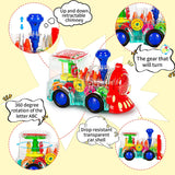 Bump and Go Transparent Gear Train Toy with Lights & Music