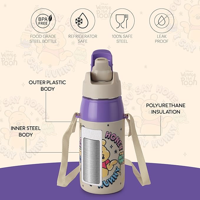 Cello Kidzbee Era 400 Hunny Bear Winnie the Pooh Kids Insulated Bottle 400ml