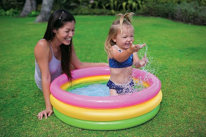 Intex Wet Set Inflatable Baby Pool – Sunset Glow 3-Ring (86cm x 25cm)