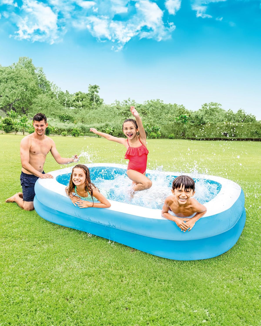 Bestway Family Inflatable Swimming Pool – Large 2-Ring Blue
