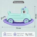 3-in-1 Baby Ride-On Rocker & Balance Board - Mint Green Purple