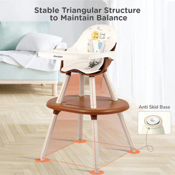 R for Rabbit 3-in-1 Multifunctional Baby High Chair - Brown Cream