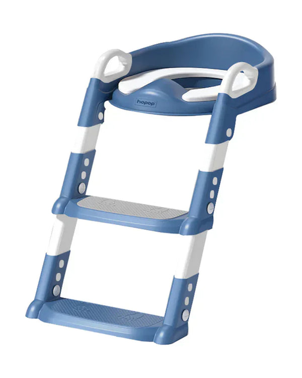 Hopop Step Up Ladder Potty Training Seat - With 6-Level Adjustable Ladder & Soft Cushion - Grey - 1 to 7 Years