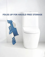 Hopop Step Up Ladder Potty Training Seat - With 6-Level Adjustable Ladder & Soft Cushion - Grey - 1 to 7 Years