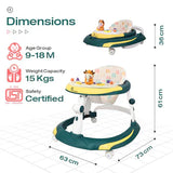 2-in-1 Baby Walker & Rocking Walker - Green Yellow