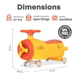 IyaIya Aero Swing Car for Kids - Yellow Orange